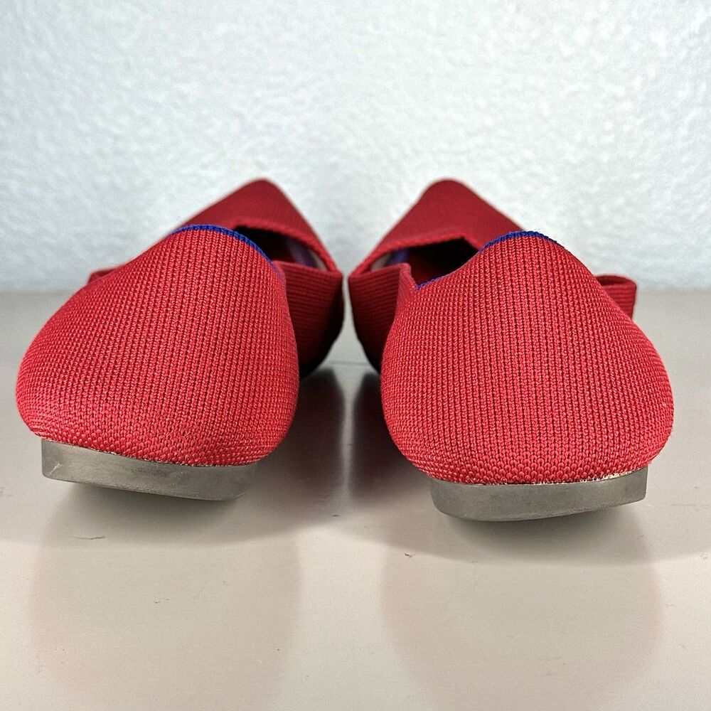 Rothy’s The Point Flats Red And Blue Knit Women’s Size 9.5 Washable Comfort - Picture 9 of 14